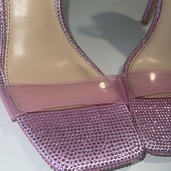 Betsey Johnson Pink Rhinestone Square Toe Ankle Strap Stiletto Heels Sz 7.5 - Picture 12 of 12